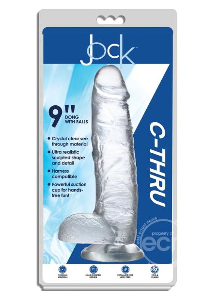 JOCK C - THRU REALISTIC DONG WITH BALLS 9 IN