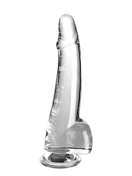 CLEAR DILDO WITH BALLS 10 IN