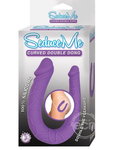 SEDUCE ME SILICONE CURVED DOUBLE DILDO - PURPLE