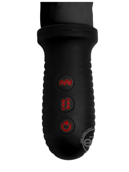 RECHARGEABLE SILICONE VIBRATINGA & THRUSTING DILDO WITH HANDLE - 10 INCH