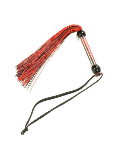 ME YOU US TEASE & PLEASE SILICONE FLOGGER - BLACK/RED