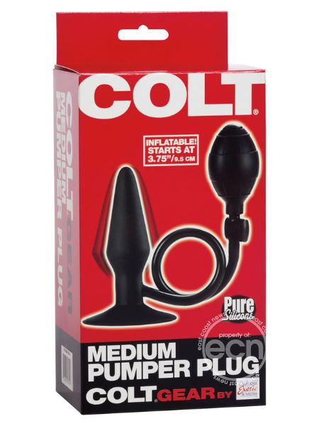 MEDIUM SILICONE PUMPER PLUG BUTT PLUG - BLACK