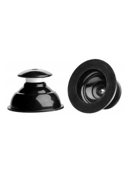 PLUNGER SILICONE NIPPLE SUCKERS - BLACK