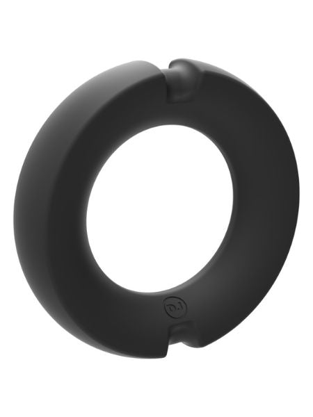 Kink Stretchable Silicone-Covered Metal Cock Ring - 50mm - Black