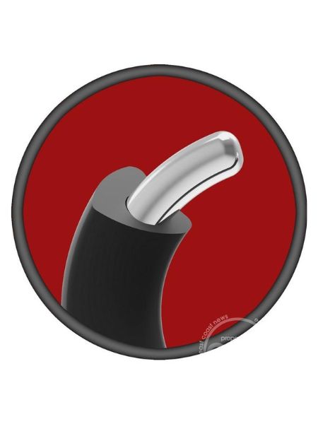 Kink Stretchable Silicone-Covered Metal Cock Ring - 45mm - Black