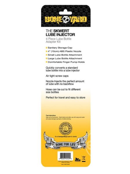 THE SKWERT LUBE INJECTOR BOTTLE ADAPTER KIT SET OF 4 PIECES - BLACK