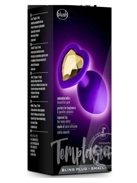 TEMPTASIA BLING PLUG SILICONE BUTT PLUG - PURPLE