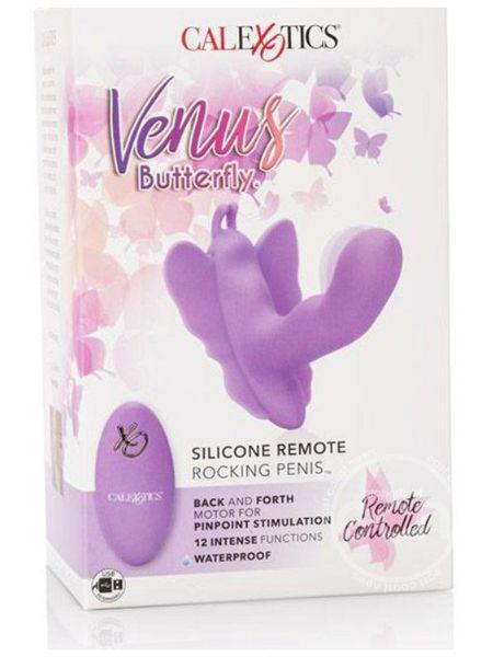 BUTTERFLY ROCKING PENIS SILICONE RECHARGEABLE STRAP-ON WITH REMOTE CONTROL