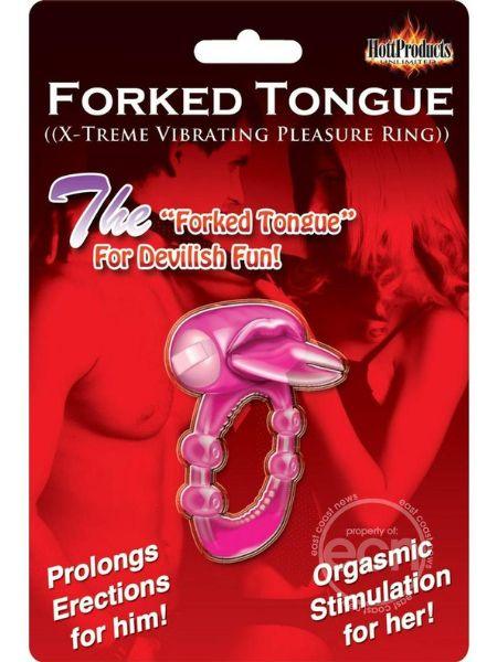 FORKED TONGUE VIBRATING SILICONE COCK RING