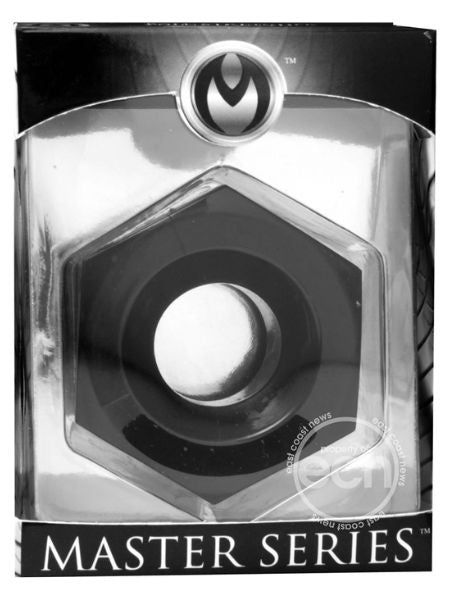 MASTER SERIES HEX HEAVY DUTY COCK RING & BALL STRTCHER - BLACK