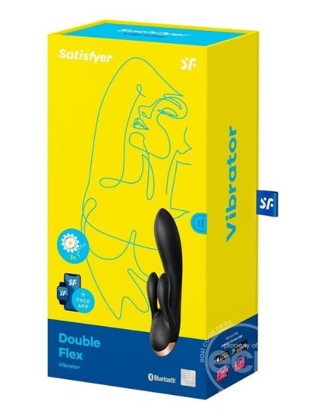 SATISFYER "DOUBLE FLEX" SILICONE RABBIT VIBRATOR