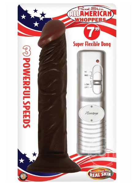 REAL SKIN VIBRATING 7″ STRAIGHT DONG