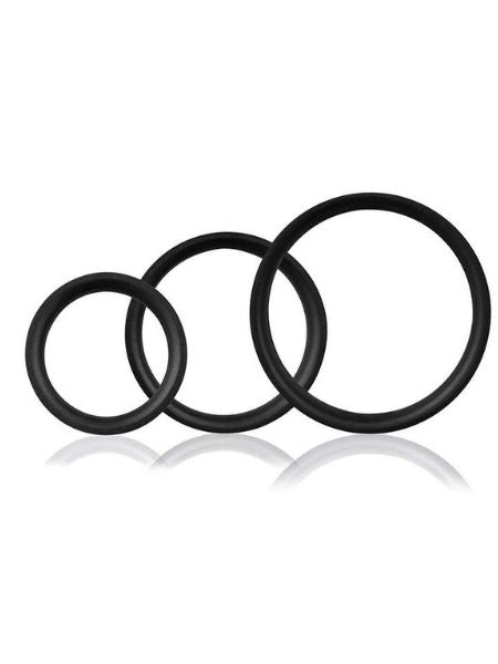 RING O PRO X3 SILICONE COCK RINGS ( 3 SET ) - BLACK
