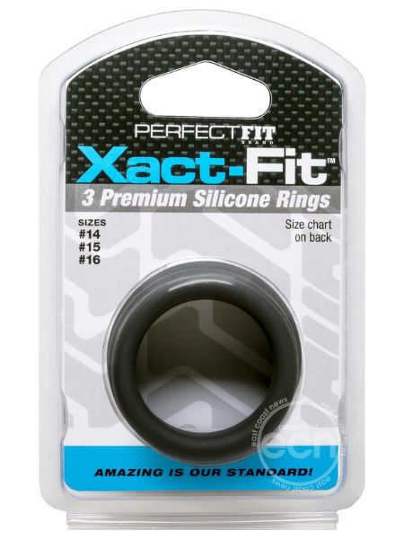 PERFECT FIT XACT -FIT SILICONE RING KIT SMALL/MEDIUM - BLACK ( 3 PACK )