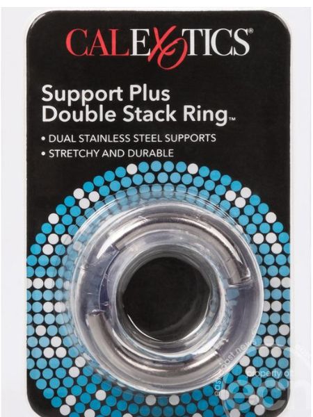 SUPPORT PLUS DOUBLE STACK COCK RING -CLEAR