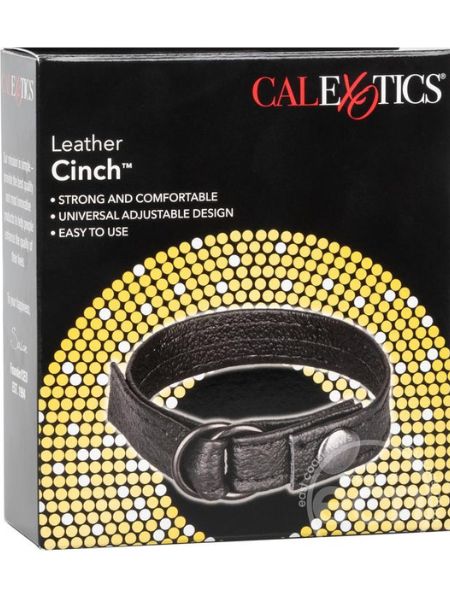 LEATHER CINCH COCK RING - BLACK