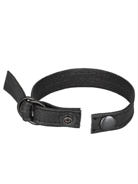 LEATHER CINCH COCK RING - BLACK