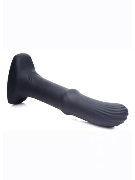THUNDER PLUGS SLIDING SHAFT SILICONE RECHARGEABLE ANAL PLUG WITH REMOTECONTROL-BLACK