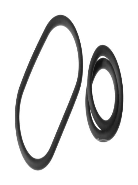 THE XPLAY WRAP RING SILICONE SLIM 9 INCH ( 2 PACK ) - BLACK