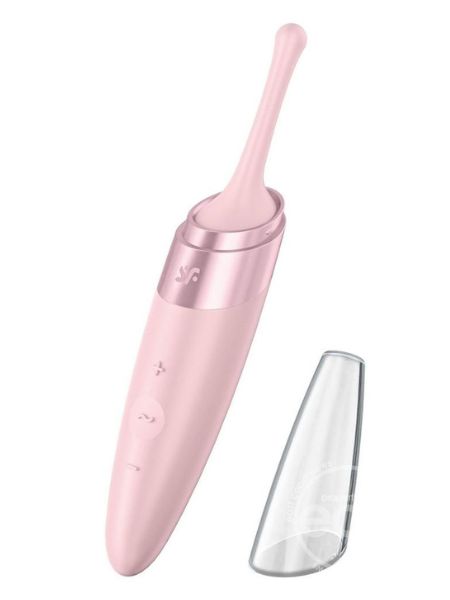 SATISFYER "TWIRLING DELIGHT" RECHARGEABLE STIMULATOR - ROSE PINK