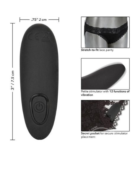 SILICONE RECHARGEABLE LACE PANTY VIBE WITH REMOTE CONTROL ( 3 PICES ) ) - S/M