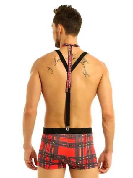 MEN'S ROLE PLAY UNDERWEAR WITH SUSPENDERS AND BOWTIE SET