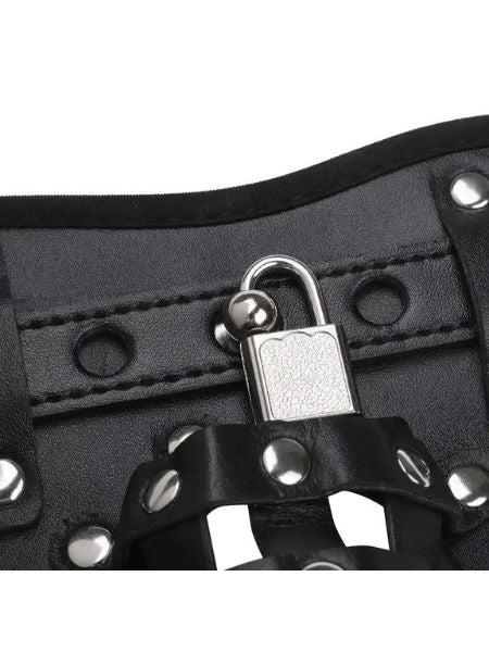 MEN'S CHASTITY BELT PENILE LOCK CAGE LINGERIE