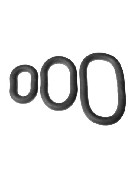 XPLAY MIX PACK WRAP RING SILICONE SLIM 6,9,12, INCH ( 3 PACK ) - BLACK