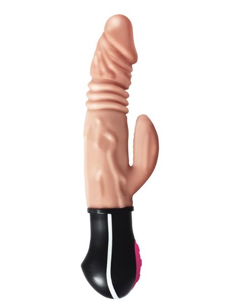 NATURAL REALSKIN HOT COCK JACKHAMMER RECHARGEABLE WARMING RABBIT VIBRATOR