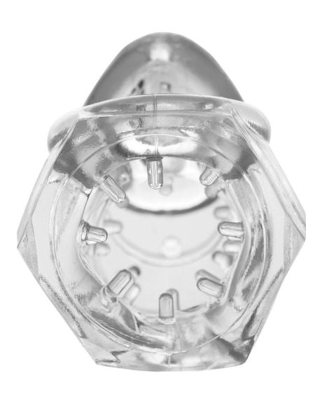 DETAINED 2.0 RESTRICTIVE CHASTITY CAGE WITH NUBS - CLEAR