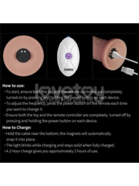 VIBRATING SLIDING SKIN SILICONE DONG WITH REMOTE CONTROL - 9 IN