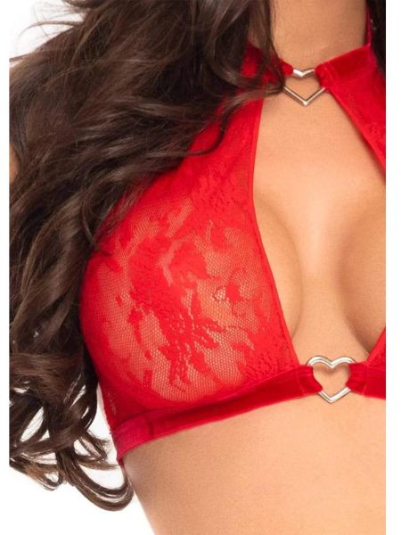 LACE HALTER TOP AND THONG PANTY