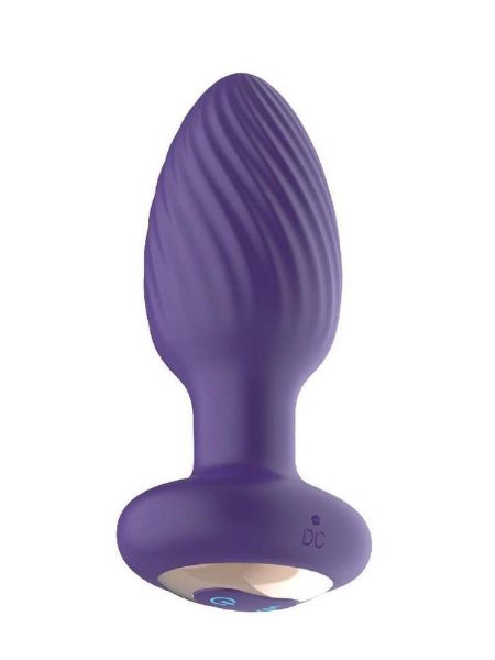 ROTATING ANAL PLUG RECHARGEABLE SILICONE WITH REMOTE - PURPLE