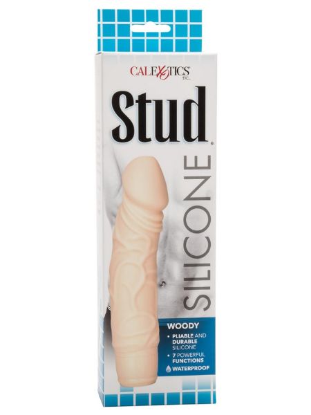 SILICONE STUD WOODY VIBRATOR - VANILLA