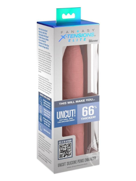 FANTASY X-TENSIONS ELITE SILICONE UNCUT EXTENSION SLEEVE 7IN - VANILLA