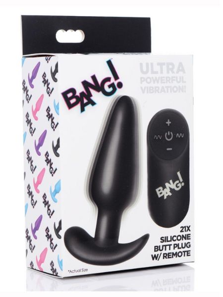 VIBRATING SILICONE RECHARGEABLE BUTT PLUG WITH REMOTE CONTROLL