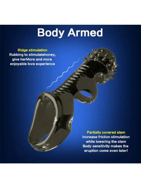 EJACULATION DELAY PENIS RING WITH WOMEN'S CLITORIS STIMULATOR EXTENDER