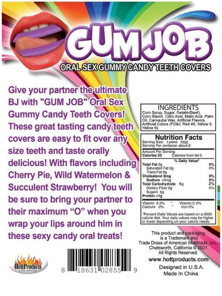 GUMMY CANDY TEETH COVERS ASSORTES FLAVORS ( 6 PCK )