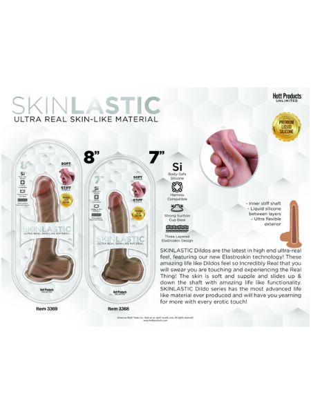 SKINSATIONS SLIDING SKIN DILDO 8" W/SUCTION