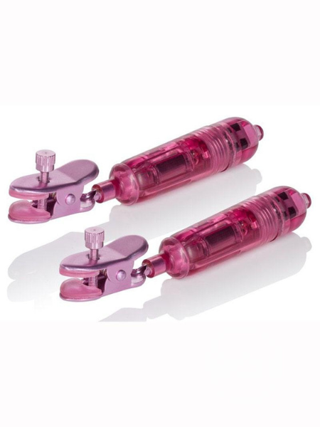 NIPPLE PLAY ONE TOUCH VIBRATING NIPPLE CLAMPS - PINK