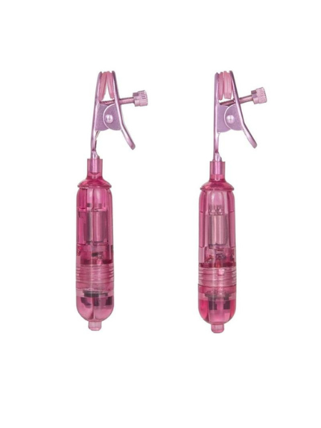NIPPLE PLAY ONE TOUCH VIBRATING NIPPLE CLAMPS - PINK