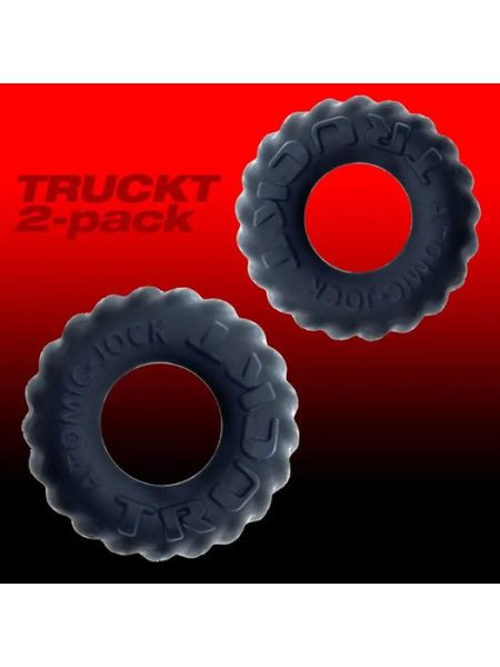 OXBALLS "TRUCKT" 2- PACK COCK + BALL LUBE CHANNEL RINGS NIGHT EDITION VELVET-SMOOTH PLUS+ SILICONE XBALLS PLUS+SILICONE COCK RING - 2 PACK