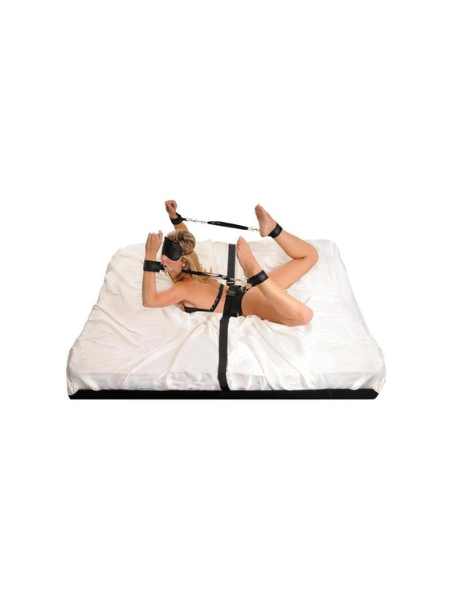 BED BONDAGE BELT RESTRAINT SYSTEM - BLACK