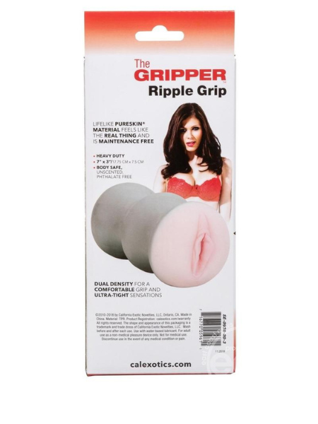 THE GRIPPER RIPPLE GRIP DUAL DENSITY STROKER - PUSSY - VANILLA