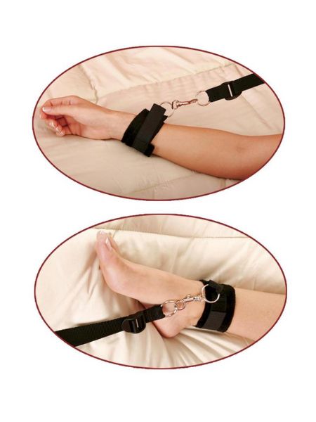 BED BINDINGS RESTRAINT ( 4 PIECE KIT ) - BLACK
