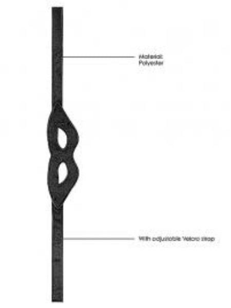 VELVET & VELCRO EYE MASK ADJUSTABLE BLACK