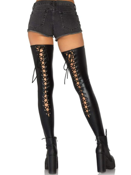 MAISIE WET LOOK THIGH HIGHS