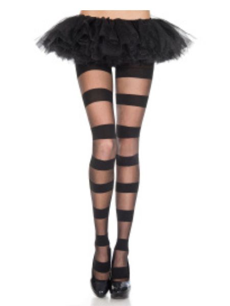 SHEER AND OPAQUE STRIPED PANTYHOSE