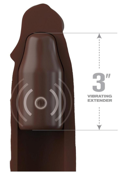 FANTASY X-TENSIONS ELITE SILICONE VIBRATING 9IN SLEEVE WITH 3IN PLUG AND REMOTE