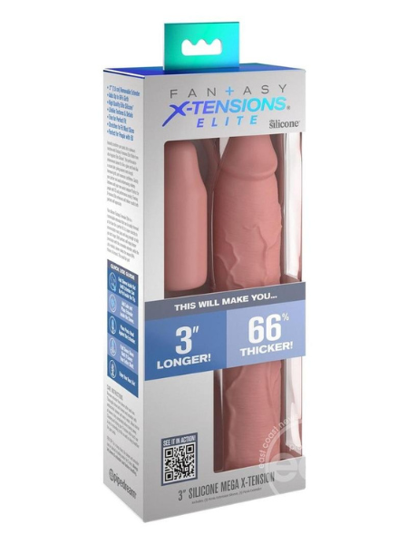 FANTASY X-TENSIONS ELITE SILICONE 9IN SLEEVE WITH 3IN PLUG
